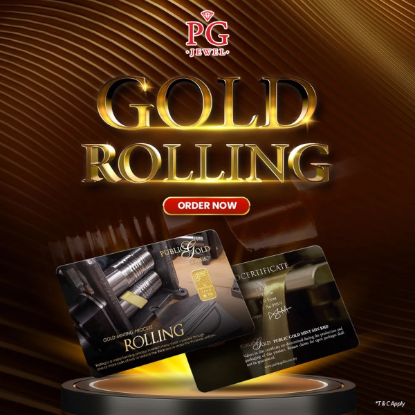 Public Gold Bullion Bar PG 1g (Au 999.9) 24K - Gold Rolling PP0001EK