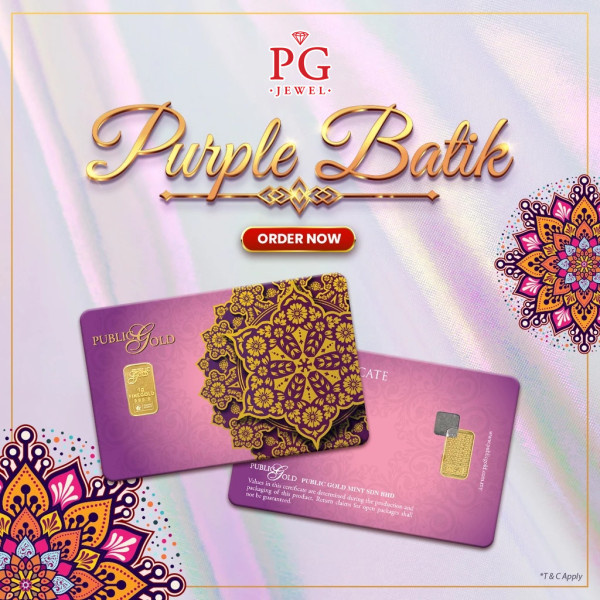 Public Gold Bullion Bar PG 1g (Au 999.9) 24K - Purple Batik PP0001EB