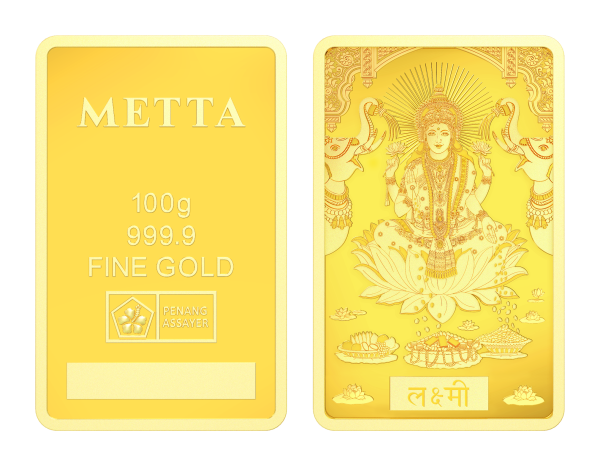 METTA MAHALAKSHMI SERIES GOLD BAR (AU 999.9) 100G MTML100